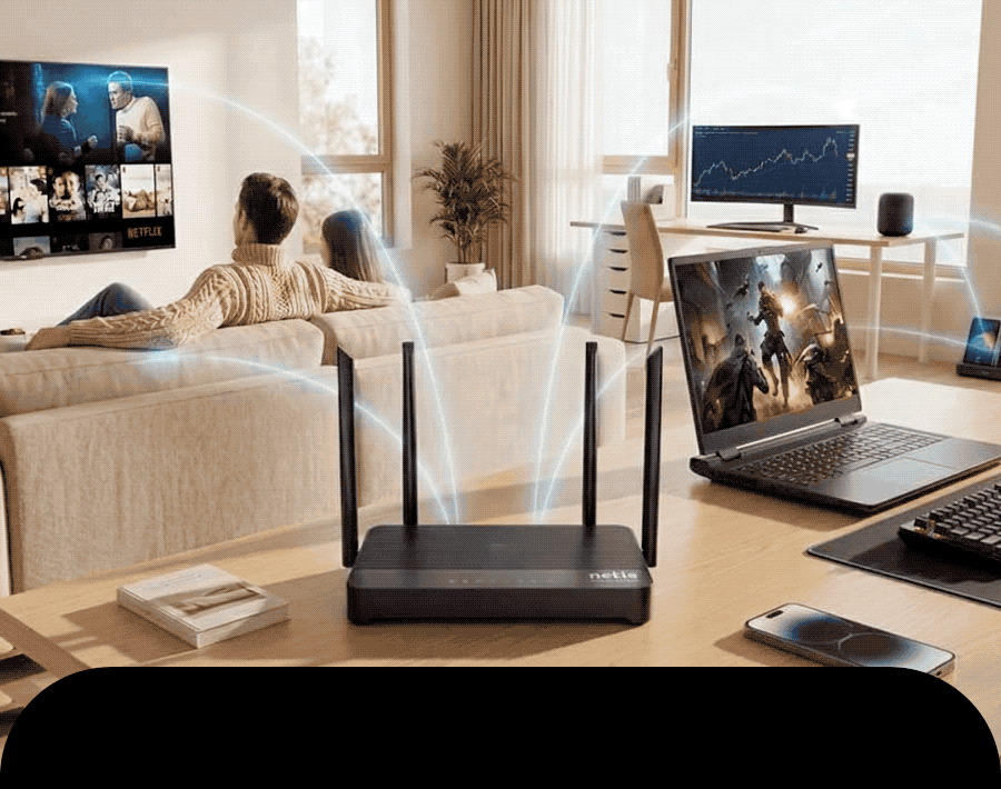 Wi-Fi 6 듀얼밴드 메쉬 와이파이 기가비트 유무선공유기 네티스 AX3000